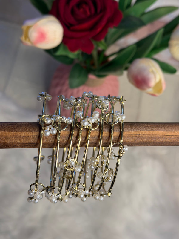 Eternal Pearl Bloom Bangles