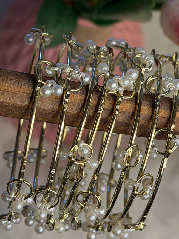 Eternal Pearl Bloom Bangles