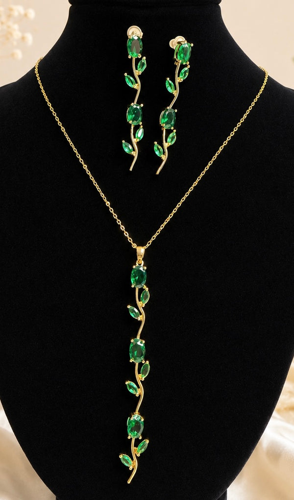 Emerald Tulip Necklace Set