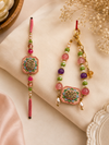 Royal Blossom Bhai Bhabhi Rakhi Set