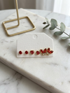 Crimson Blossom & Hearts 3-Pair Stud Earring Set