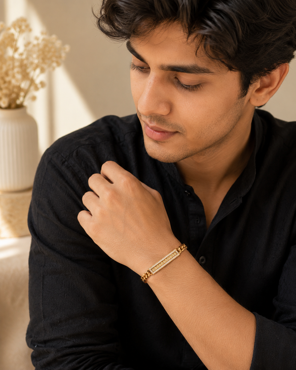 Royal Gold Chain Rakhi Bracelet