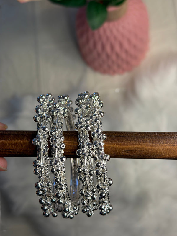 Royal Silver Ghungroo Bangles