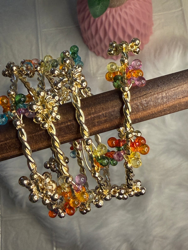 Zigzag Beaded Ghungroo Bangles