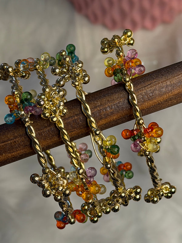 Zigzag Beaded Ghungroo Bangles