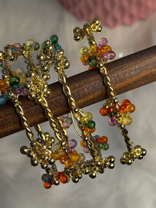 Zigzag Beaded Ghungroo Bangles