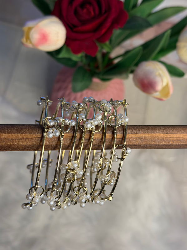 Eternal Pearl Bloom Bangles