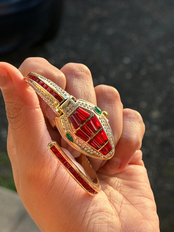 Ruby Crystal Snake watch