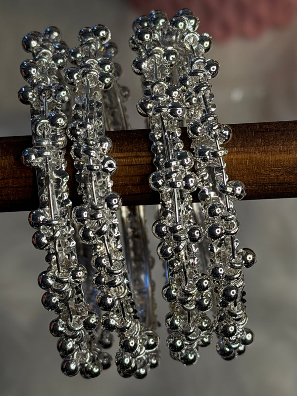 Royal Silver Ghungroo Bangles
