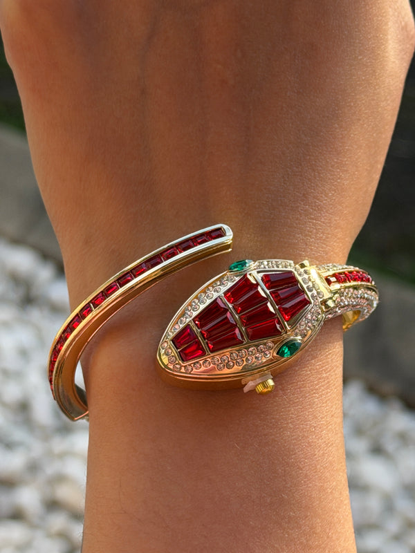 Ruby Crystal Snake watch