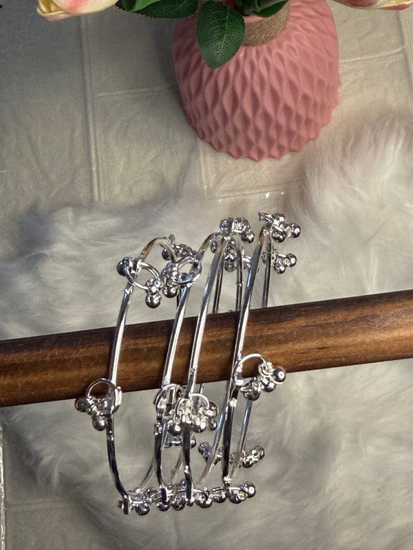 Classic Silver Ghungroo Bangles