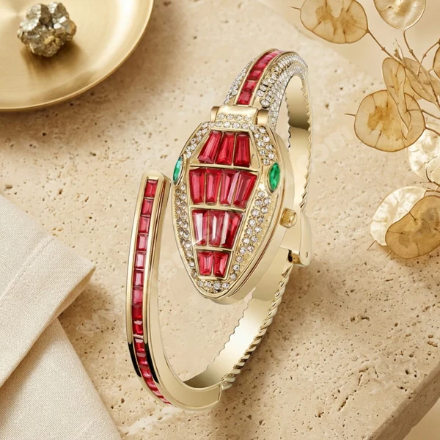 Ruby Crystal Snake watch