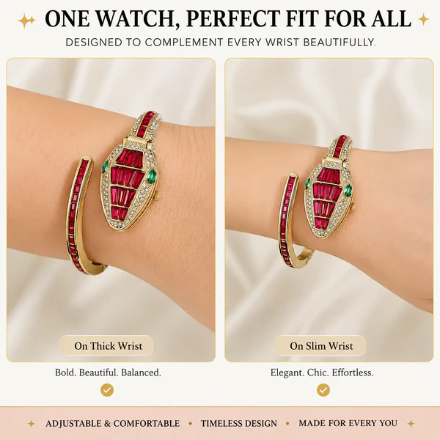 Ruby Crystal Snake watch