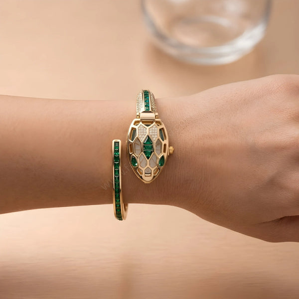 Emerald Crystal Snake watch