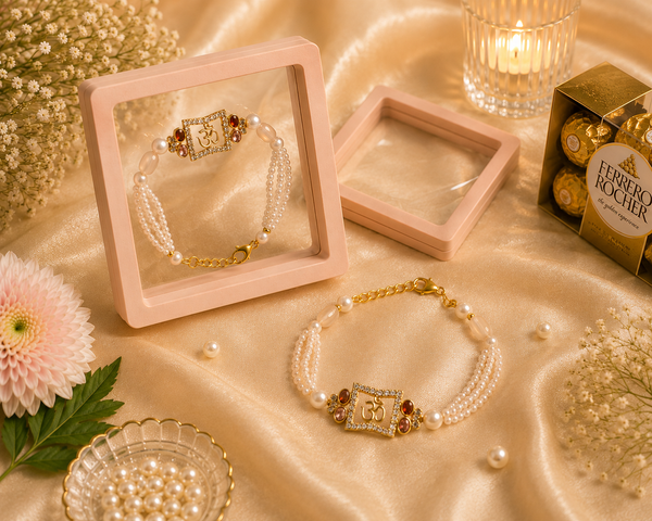 Luxury Om Pearl Rakhi