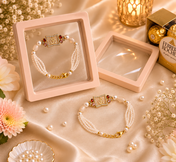 Luxury Om Pearl Rakhi